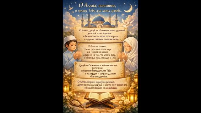 Дуа за детей 🤲 Защита, счастье и благополучие по воле Аллаха ❤️ Счастье в этой жизни и Ахира