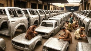 Мастерская в Пакистане. Изготовление автомобильных панелей.