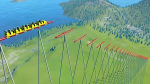 Американские горки «Спуск с платформ» в игре Planet Coaster