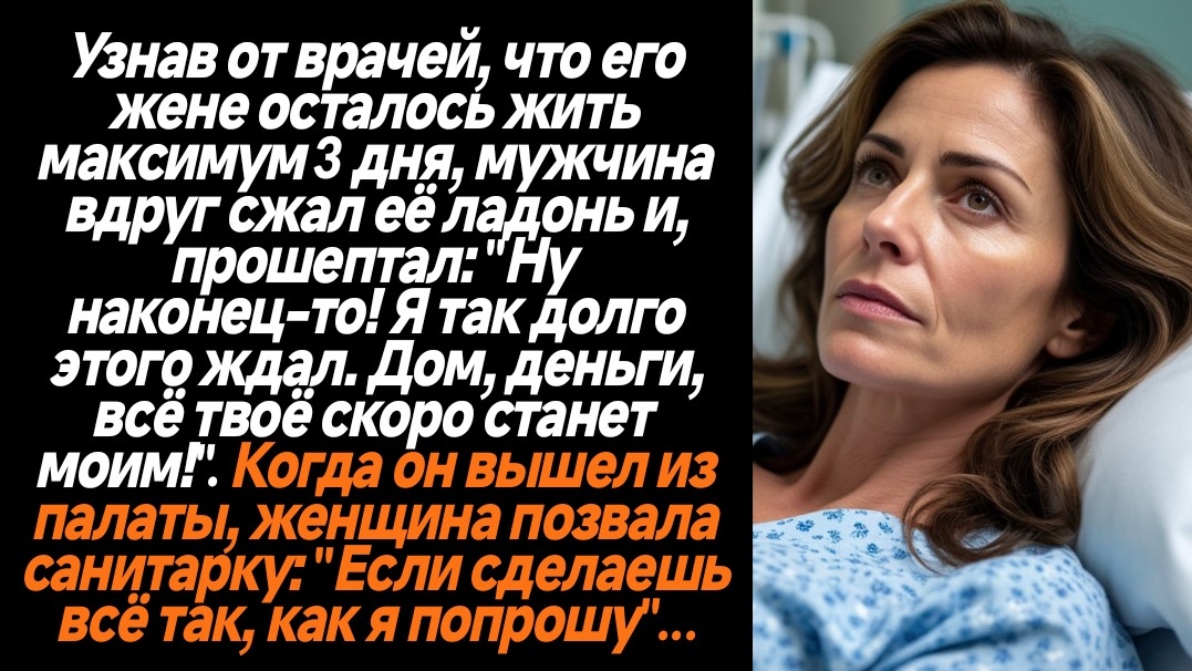 ИСТОРИИ ИЗ ЖИЗНИ/Узнав от врачей, что его жене осталось жить максимум 3 дня, мужчина вдруг сжал её л