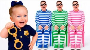 Ева открывает полицейский участок и ловит 3 цветных воришек!