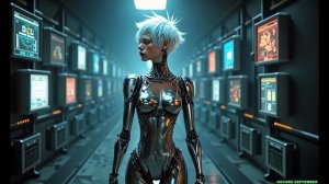 ИИарт 8-54 - Киберпанк Алиса и корпорация "Сумасшедшая королева"