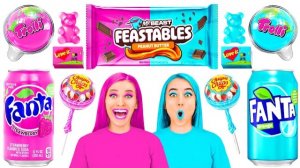 Розовая Еда vs Голубая Еда Челлендж | Смешные Кулинарные Войны