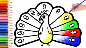 Мультик для детей-Рисунок Павлина для детей/Как нарисовать ПАВЛИН