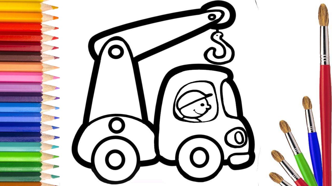 Мультик для детей-Рисование крана для детей