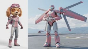 Щенячий патруль, Скай, Маршал, Эверест, Гончик, Крепышь и Роки и в роли трансформеров