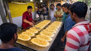 В самом безумном киоске Dosa в Хайдарабаде  Более 10 видов закусок, приготовленных в режиме нон-стоп