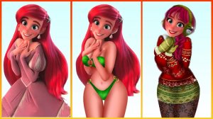 Из русалки в принцессу: Эволюция стиля Ариэль - Раскраска для детей