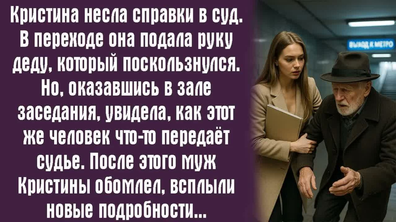 Истории из жизни. Слушать истории.  Кристина несла справки в суд. В переходе она подала руку деду