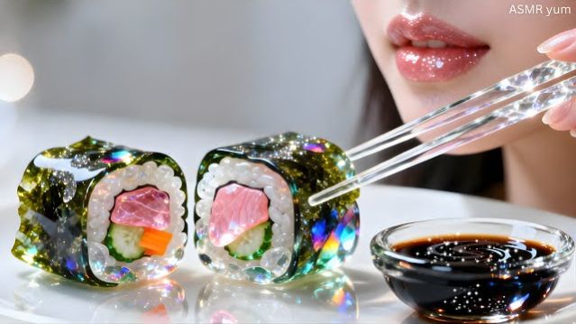 СУШИ РОЛЛ С ОСТРЫМ ТУНЦОМ ИЗ СТЕКЛА 🍣🤤✨ | СДЕЛАТЬ РОЛЛ ИЗ СТЕКЛА?