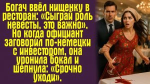Истории из жизни. Слушать истории Богач ввёл нищенку в ресторан： «Сыграй роль невесты, это важно».