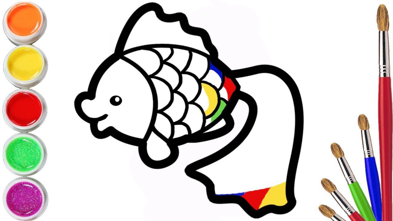 Мультик для детей-Как нарисовать РЫБУ/Рисование РЫБКИ для детей