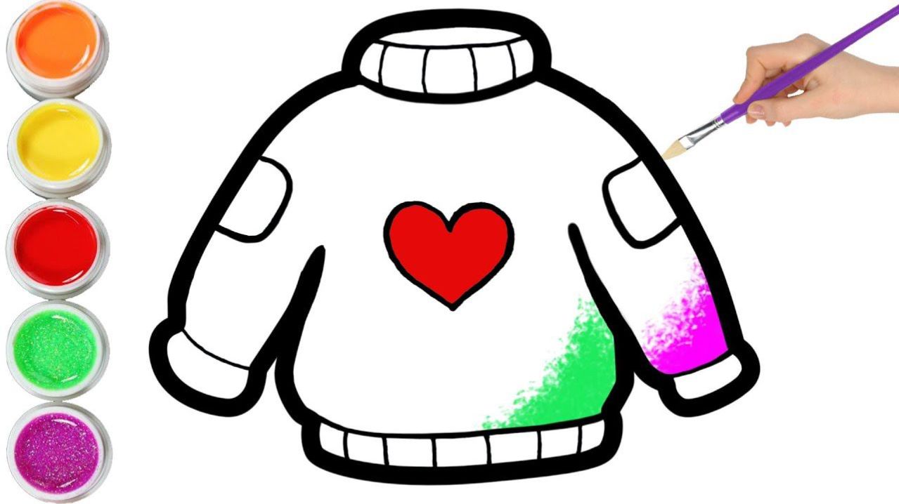 Мультик для детей-Рисование свитера для детей\Как нарисовать СВИТЕР