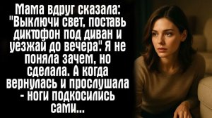Истории из жизни. Слушать истории.  Мама вдруг сказала： ＂Выключи свет, поставь диктофон под диван и