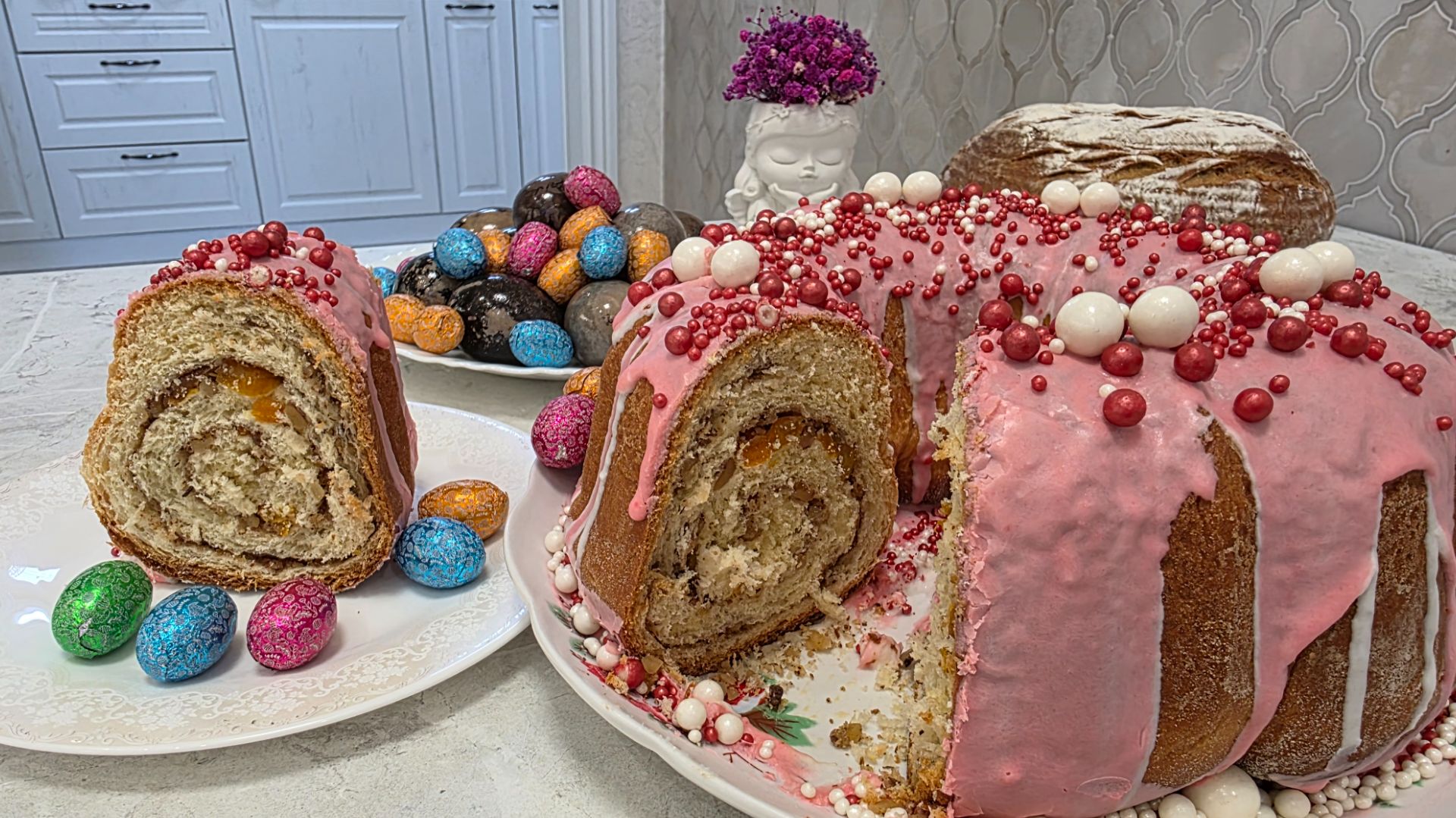 Вкуснейшие рулеты (КУЛИЧ) с грецким орехом и курагой.🤗