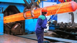 Массовая ковка гребного вала, удивительный современный завод.