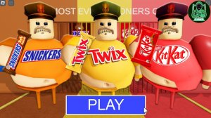 СНИКЕРС БАРРИ против ТВИКСА БАРРИ против КИТКАТА БАРРИ в ПОБЕГЕ ИЗ ТЮРЬМЫ БАРРИ! #Обби #Roblox