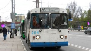 Троллейбус Екатеринбурга ЗиУ-682Г-012 [Г0А] борт. №204 маршрут 36 на остановке «Трансагенство»