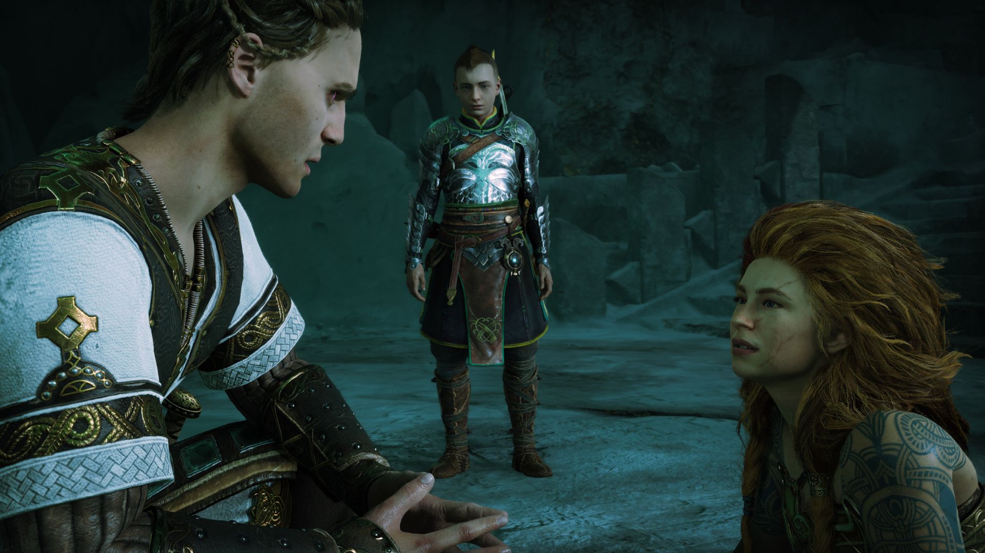 God of War: Ragnarok. 40 эп. Атрей и его спутница в мрачном Хельхейме.