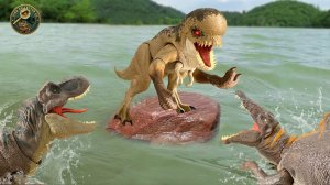 мультик с игрушками СПАСИ РЕКСА! 🦖 Спинозавр против тираннозавра фигурки динозавров Юрского периода