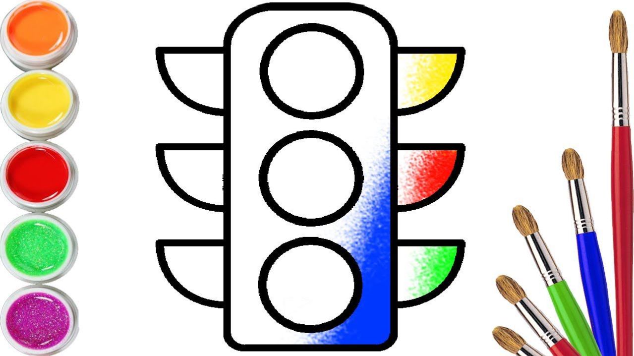 Мультик для детей-Как нарисовать СВЕТОФОР/Рисование СВЕТОФОРА