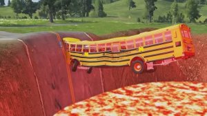 Тачки против гигантской лавовой ямы 🎮 симулятор гонки игры про машинки vfibyrb