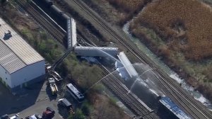 В США сошел с рельсов поезд с опасным грузом, на месте работают пожарные