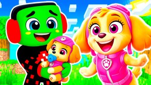 Я ПРИЮТИЛ МАЛЫШКУ ДОЧКУ СКАЙ ЩЕНЯЧИЙ ПАТРУЛЬ РЕБЁНОК РОДИЛСЯ в МАЙНКРАФТ