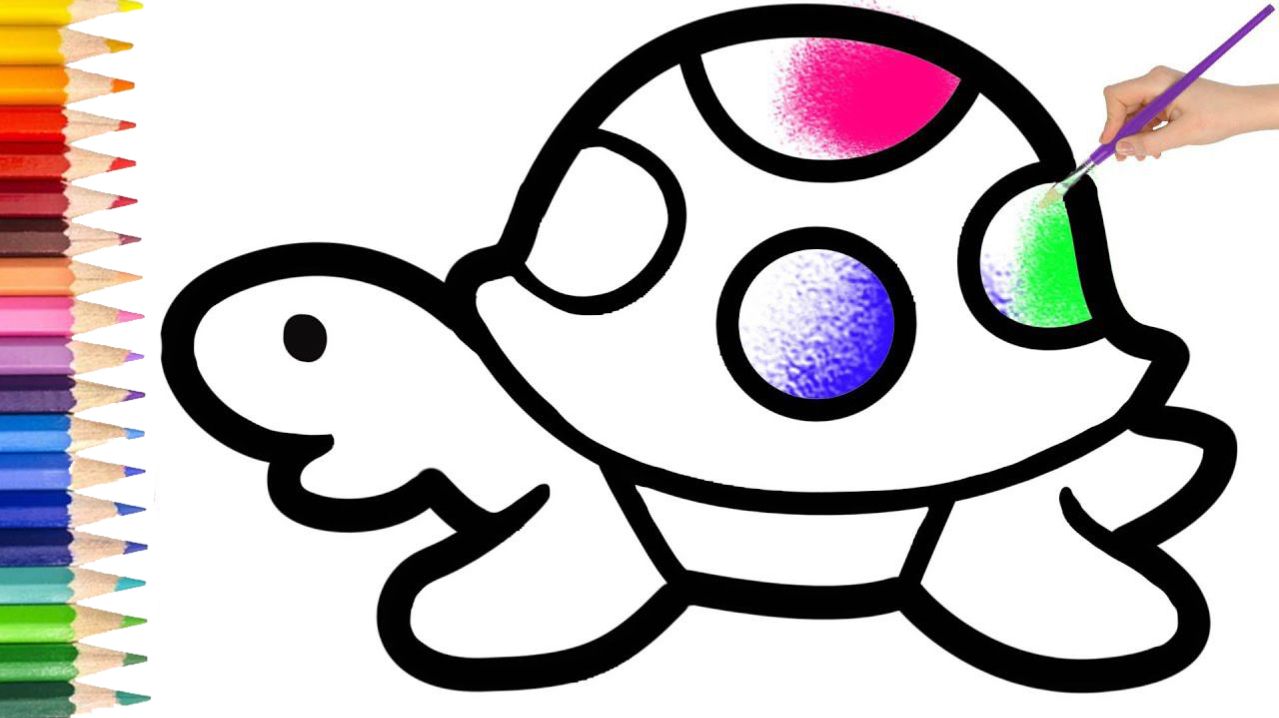 Мультик для детей-Рисование черепахи для детей/Как нарисовать для детей ЧЕРЕПАХУ