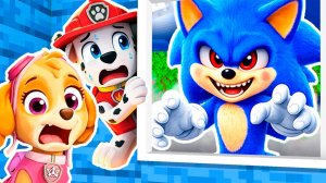 СОНИК ЕХЕ ЗА ОКНОМ ЩЕНЯЧЬЕГО ПАТРУЛЯ в МАЙНКРАФТ ТЕЙПС ШИН