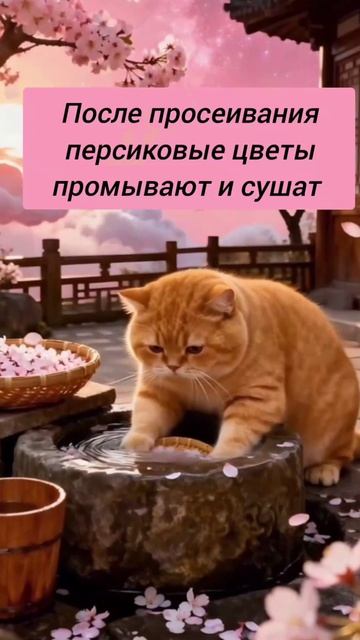 Рыжий кот и его жена Мура в весеннем саду.