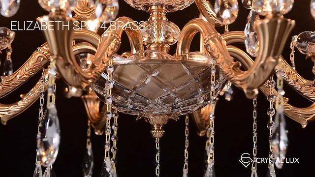 Подвесная люстра с хрусталем в классическом стиле  CRYSTALLUX ELIZABETH SP8+4 BRASS