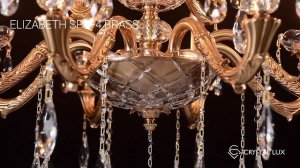 Подвесная люстра с хрусталем в классическом стиле  CRYSTALLUX ELIZABETH SP8+4 BRASS