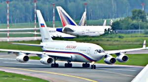 Ил-96-300 улетает в неизвестном направлении. Взлёт из Внуково.