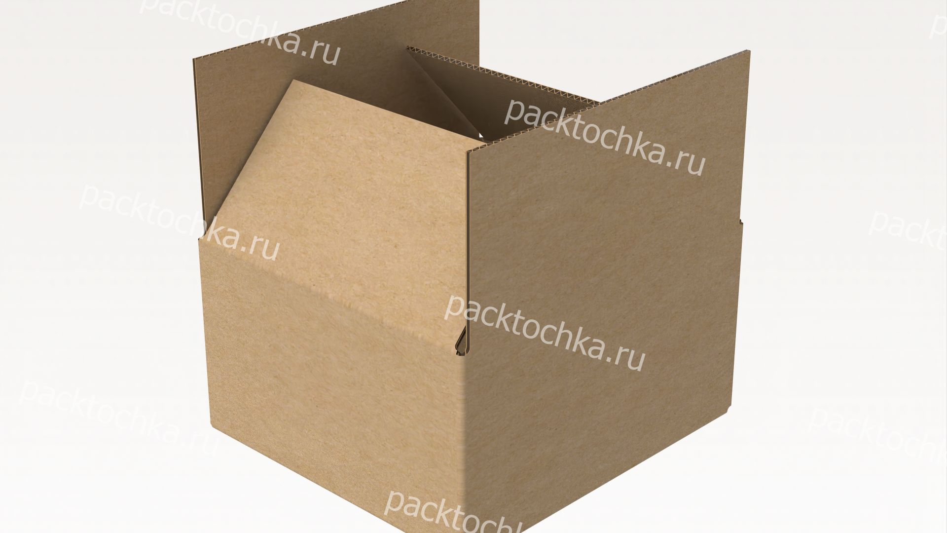 Развертка четырехклапанной картонной коробки 235х210х126 мм (Т22-С) | ПакТочка