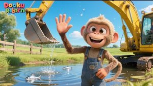 ВАУ! Обезьянка-фермер строит пруд, чтобы спасти рыбу!