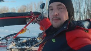 Снегоход из мотоблока. Рыхлый глубокий снег.