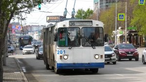 Троллейбус Екатеринбурга ЗиУ-682 (УРТТЗ) борт. №201 маршрут 36 на остановке «Дом кино»