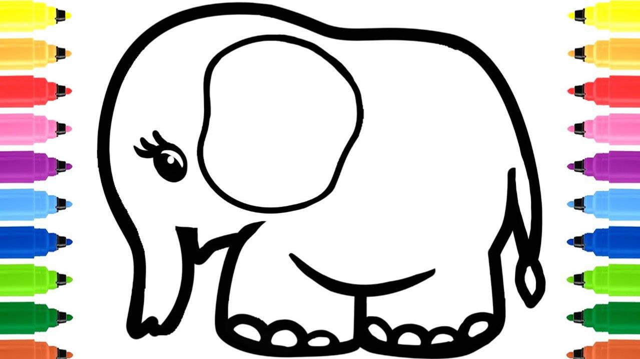 Мультик для детей-Как нарисовать СЛОНА/Рисование СЛОНА для детей