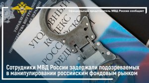 Сотрудники МВД России задержали подозреваемых в манипулировании российским фондовым рынком