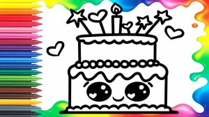 Мультик для детей-Рисование Торта для детей/Как нарисовать ТОРТ