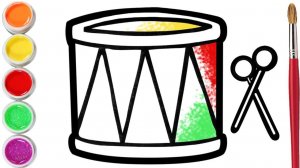 Мультик для детей-Как нарисовать БАРАБАН/Рисование БАРАБАН для детей