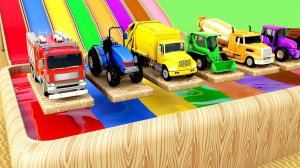 Учим цвета с помощью уличных машинок, волшебной водной горки и бассейна для детей, детских песенок!