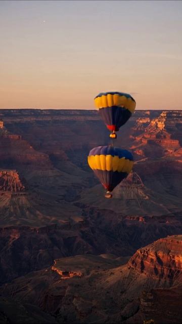 Полеты на воздушных шарах над Гранд-Каньоном #воздушныешары #пейзаж #приключения