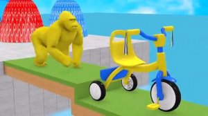 Игра «Длинная горка» с коровой, слоном, гориллой, бегемотом, тигром, игра