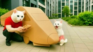 На картонный поезд-пулю котёнка смотрели свысока — но концовка! 🚄🐱✨  История про кота от нейросети