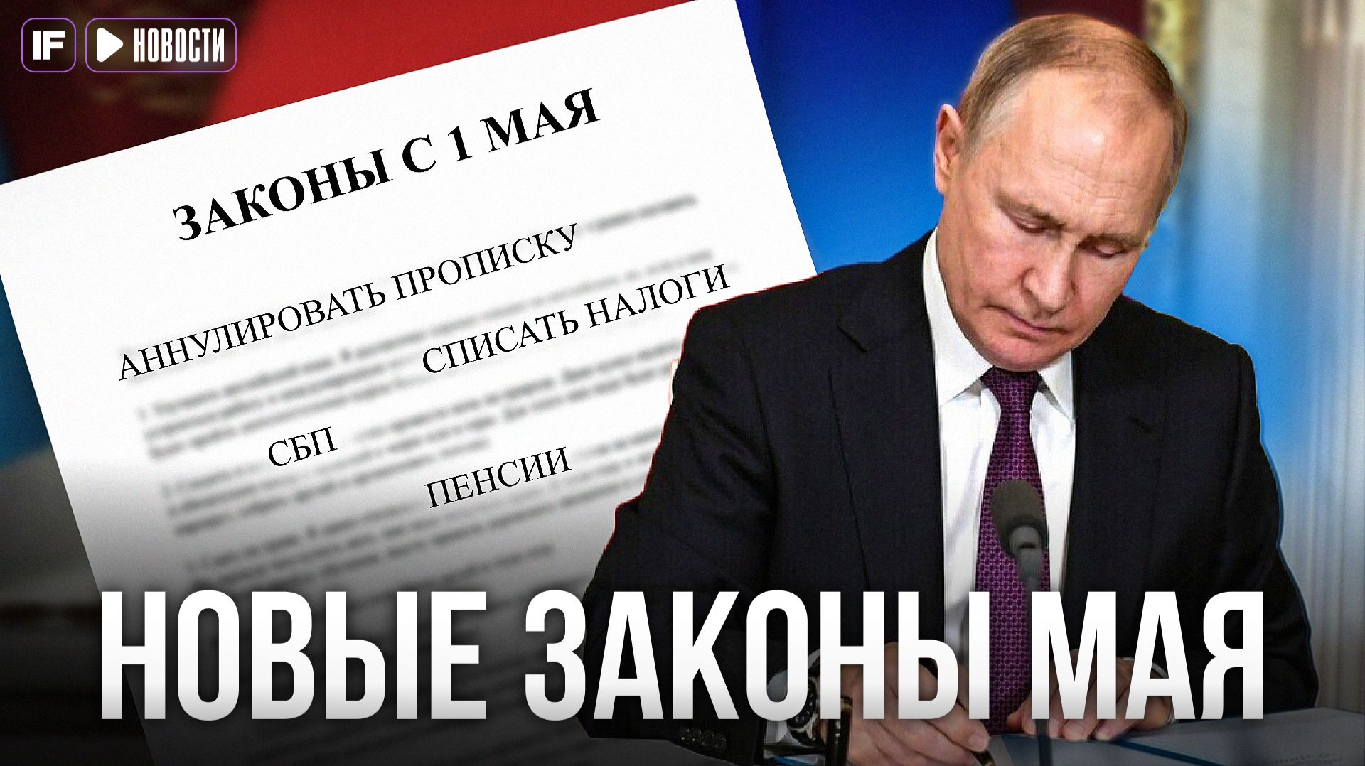 НОВЫЕ ЗАКОНЫ С 1 мая: прописку аннулируют, комиссии СБП, налоги, пенсии