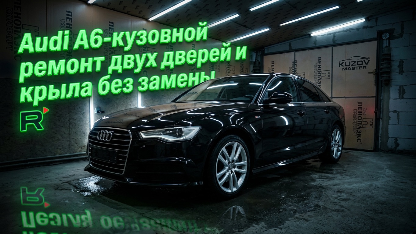 Audi A6- кузовной ремонт двух дверей и крыла без замены