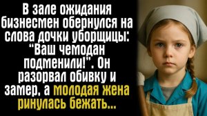 Истории из жизни. Слушать истории. В зале ожидания бизнесмен обернулся на слова дочки уборщицы