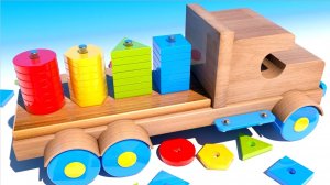 Изучайте формы и цвета с помощью деревянного игрушечного грузовика